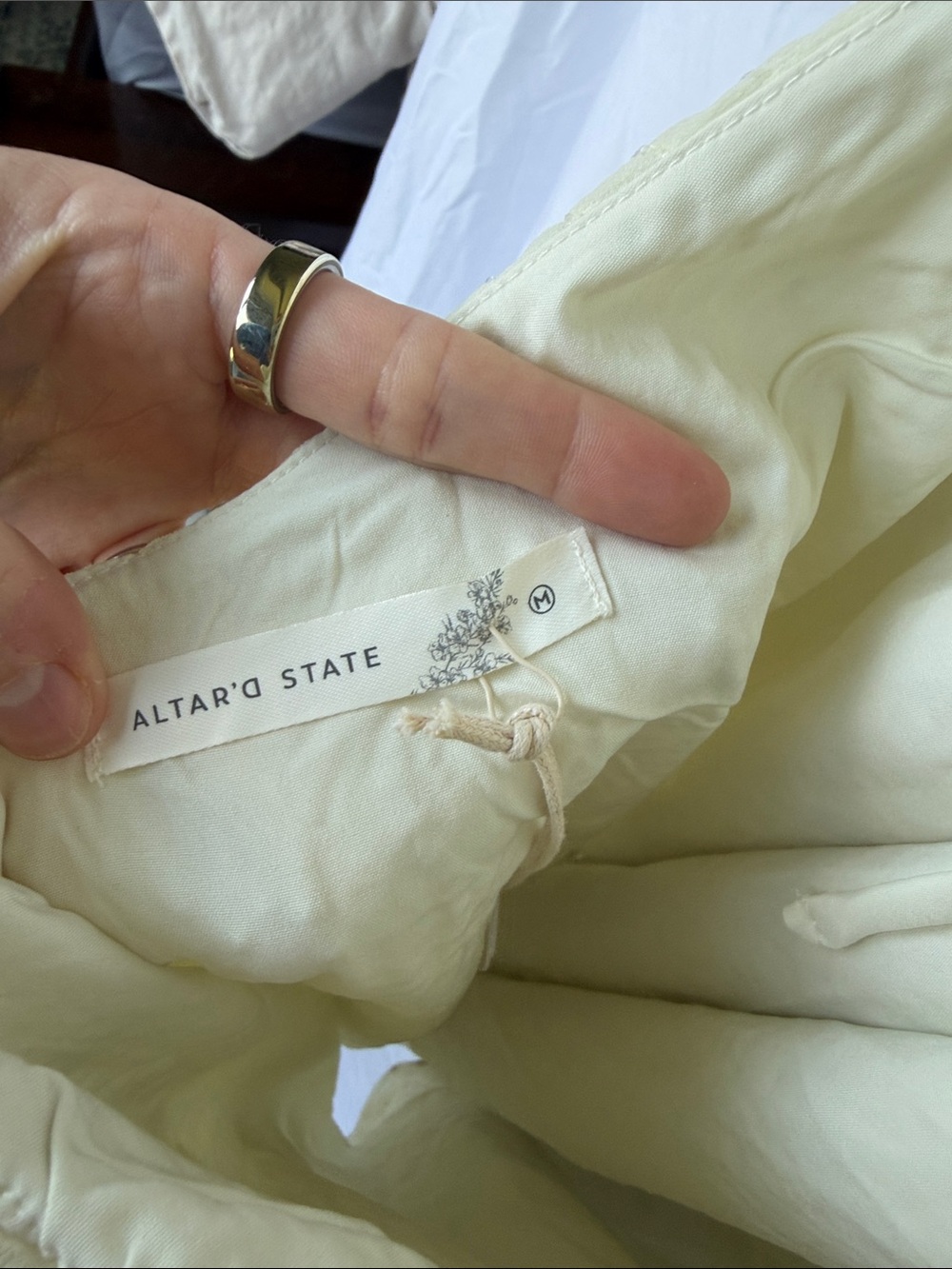 Altar'd State Cream Halter Flowy Dress with Gold Sequins - Picture 5 of 7
